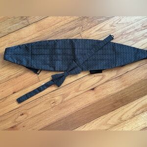 Black Polka Dot Cummerbund with Self-Tie Bow